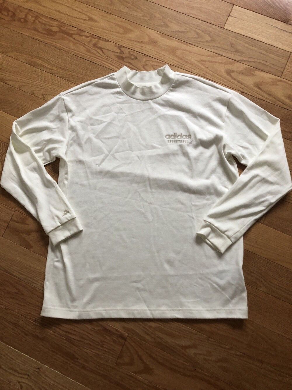 Adidas Women's Basketball Long-Sleeve T-Shirt Large White NWOT Mock Neck